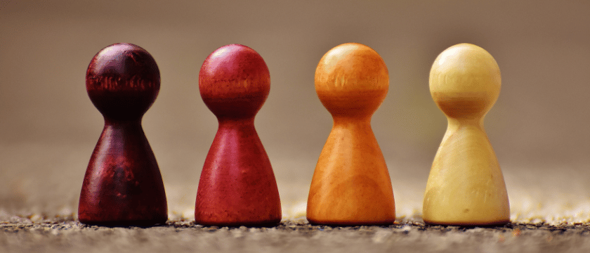 Colorful game board figures