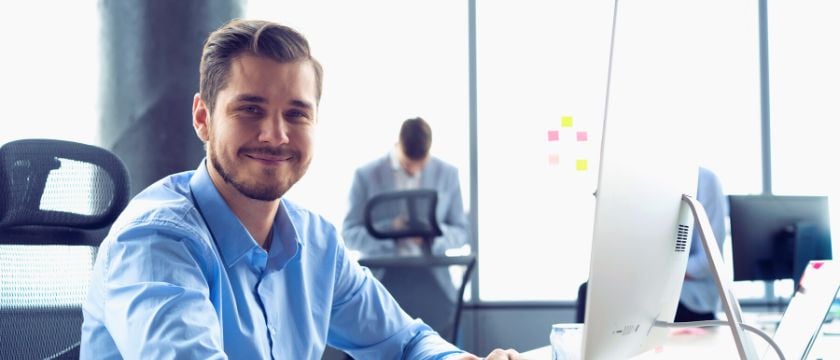 Smiling man in the office