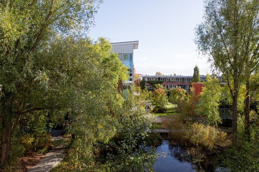 Ausblick über den Campus von Mensa aus