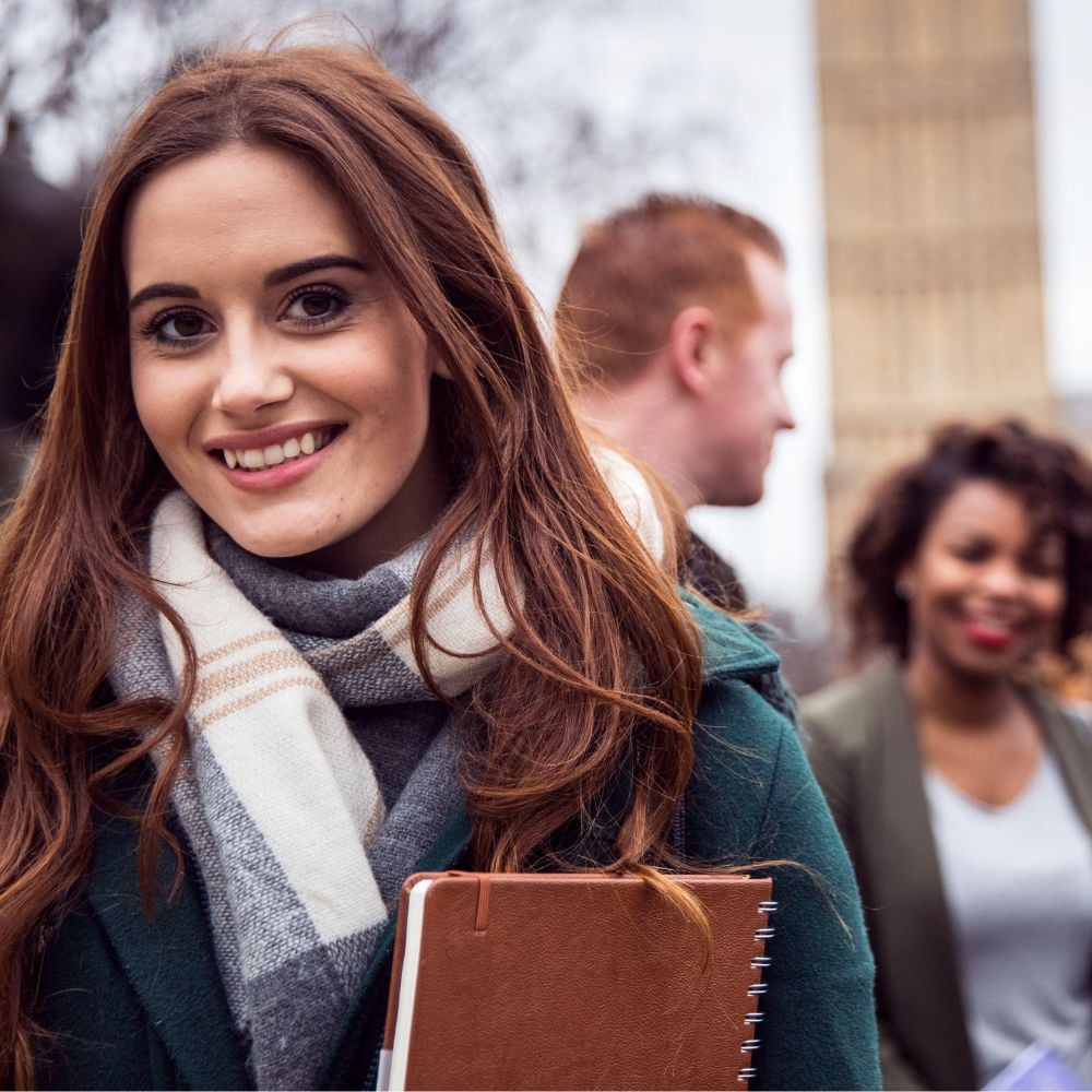 Student with scarf