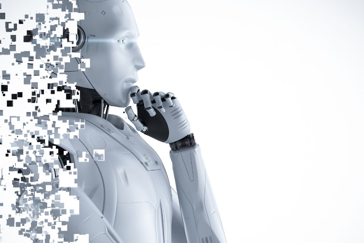 Robot in thinking pose